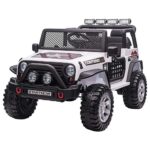 Ride-On Car 2-Seater 12V Electric Jeep – Battery Powered with Remote Control, Music & LED Lights – White