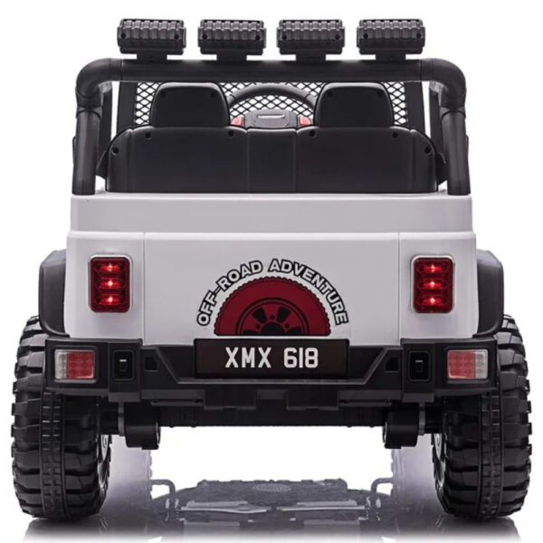 Ride-On Car 2-Seater 12V Electric Jeep – Battery Powered with Remote Control, Music & LED Lights – White