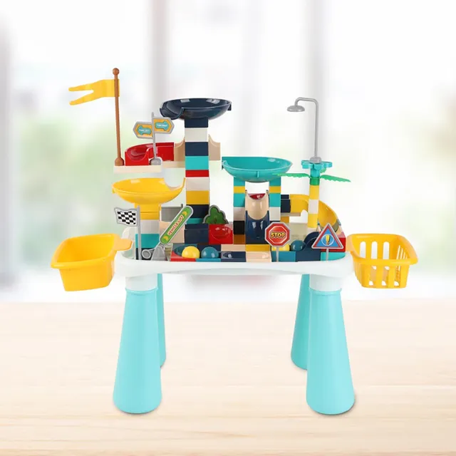 Little Story - DIY Slide Track Rolling Ball Blocks Table(111pcs), STEM Series - Multicolor