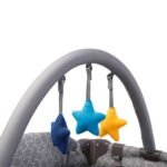 Little Story Foldable 2-in-1 Cot & Playard with Changing Station and Organizer, Safety Sides, Wheels – Grey