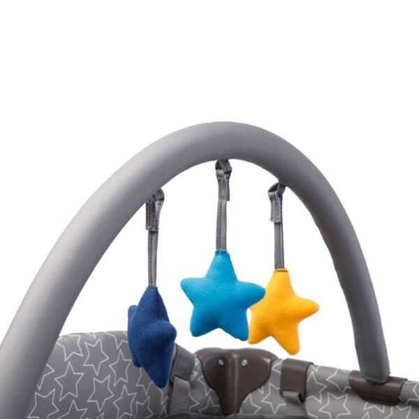 Little Story Foldable 2-in-1 Cot & Playard with Changing Station and Organizer, Safety Sides, Wheels – Grey