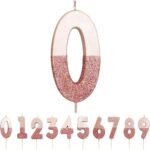 Talking Tables – Glitter Number Candle 0 – Rose Gold