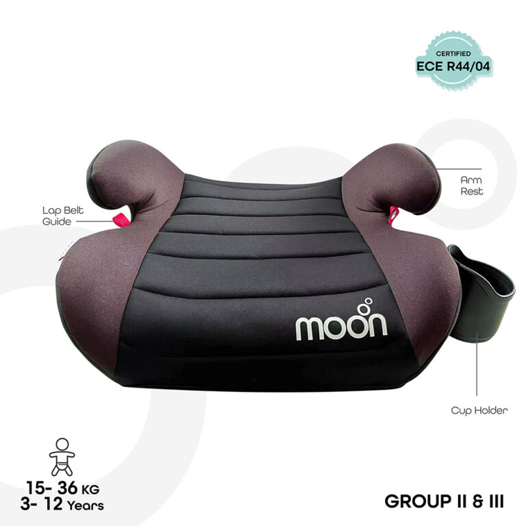 Moon - Kido Booster Car Seat W/ Isofix Group 2/3 - Black