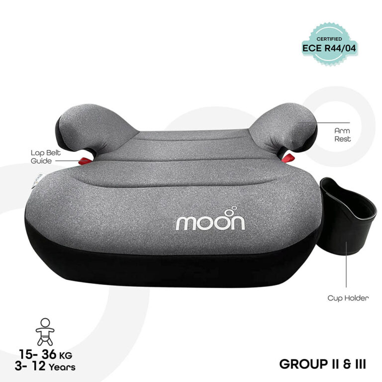 Moon - Kido Booster Car Seat W/ Isofix Group 2/3 - Grey