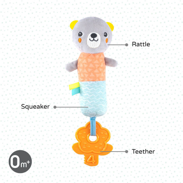 Moon Jungle Friends Soft Rattle Toy (Bear)