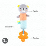 Moon Jungle Friends Soft Rattle Toy (Bear)