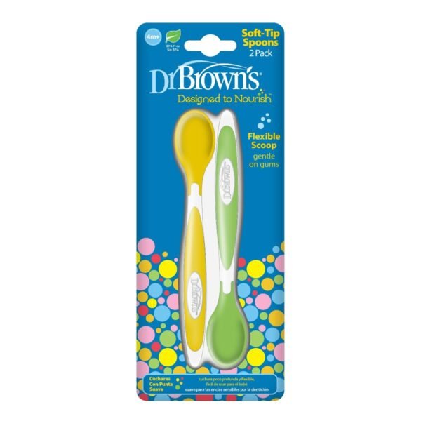 Dr. Browns – Soft-Tip Spoon, 2-Pack (Yellow, Green)