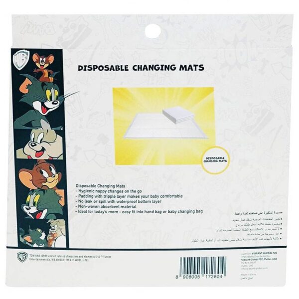Tom & Jerry – Disposable Changing Mats, 240 Counts – White