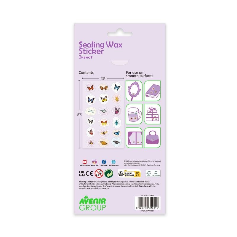 Avenir - Sealing Wax Stickers 10 pack -  Insect  Multicolour