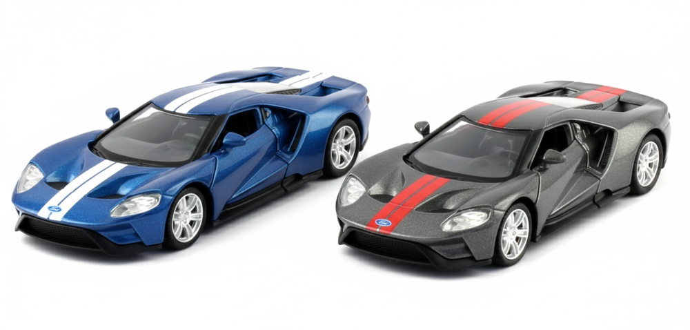 D-Power - 1:36 Diecast Ford GT 2019, Assorted Colors Black / Blue