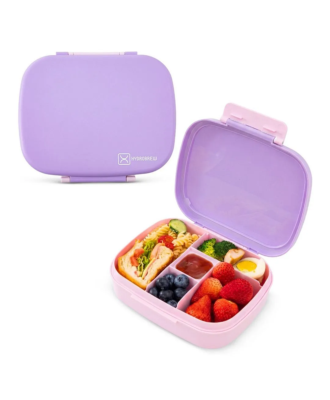 Hydrobrew - Smart Serve Bento Lunch Box 1100ml w/ Sip Switch Stainless Steel Water Bottle 1000ml – Lilac Blush