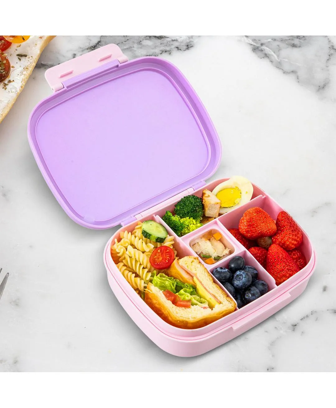 Hydrobrew – Smart Serve Bento Lunch Box 1100ml w/ Sip Switch Stainless Steel Water Bottle 1000ml – Lilac Blush