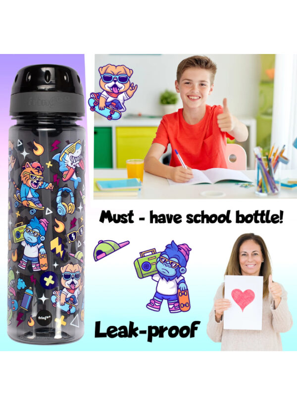 Fringoo – Straw Bottle 650ml – Cool Dude