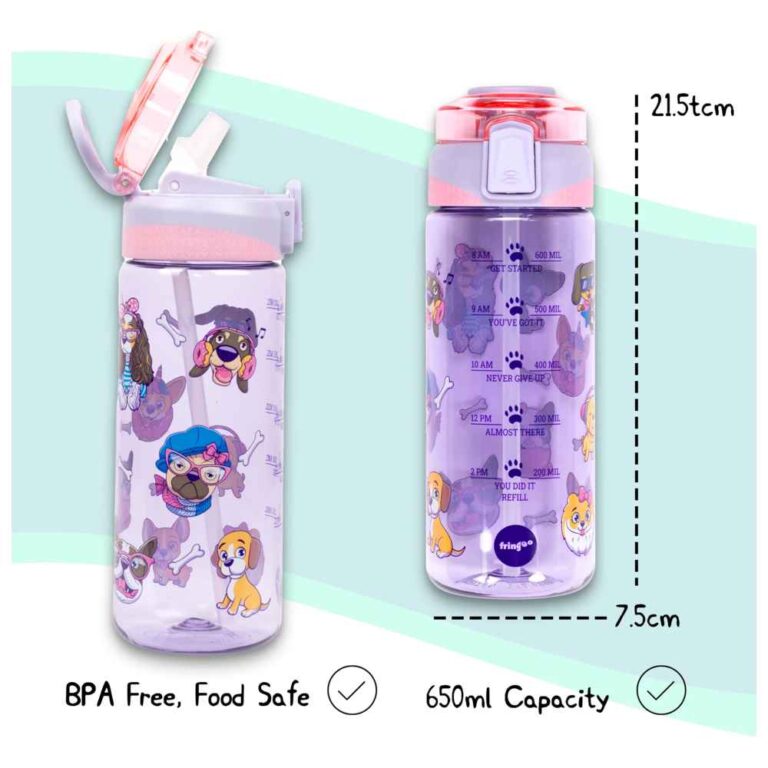 Locked Straw Bottle - Fancy Dogs 