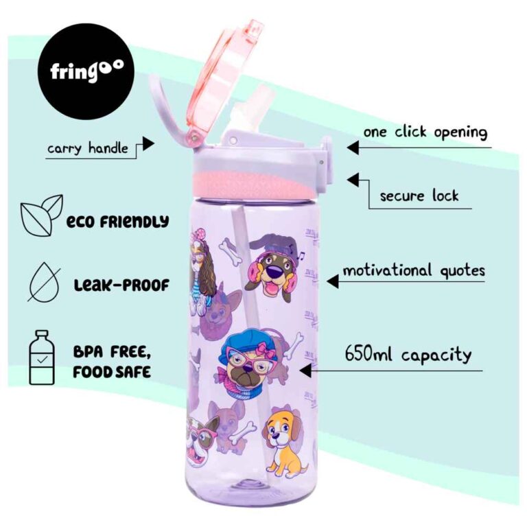 Locked Straw Bottle - Fancy Dogs 