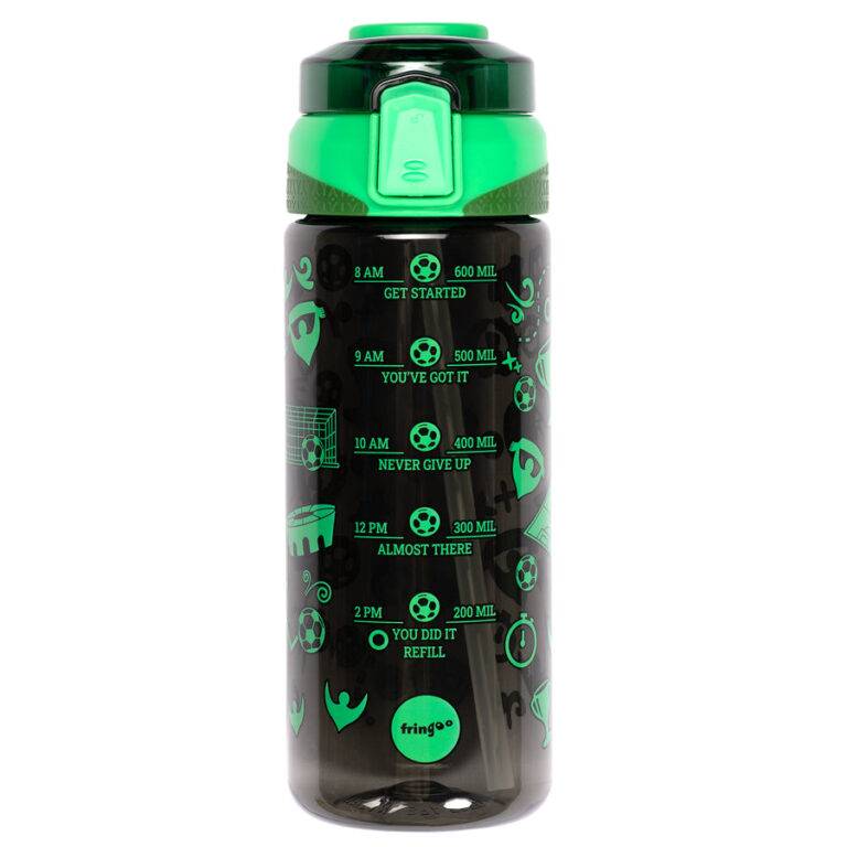 Fringoo - Locked Straw Bottle - Neon Football 