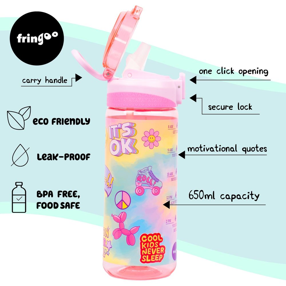 Fringoo - Locked Straw Bottle - Tie Dye 