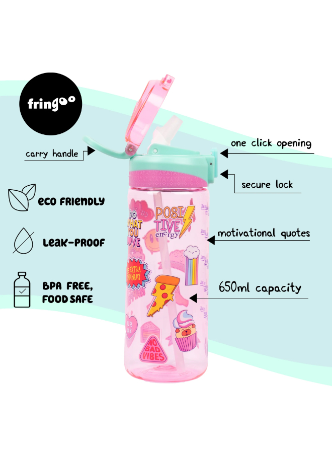 Fringoo - Locked Straw Bottle - Girls World