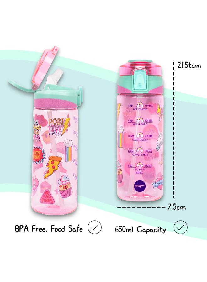 Fringoo - Locked Straw Bottle - Girls World