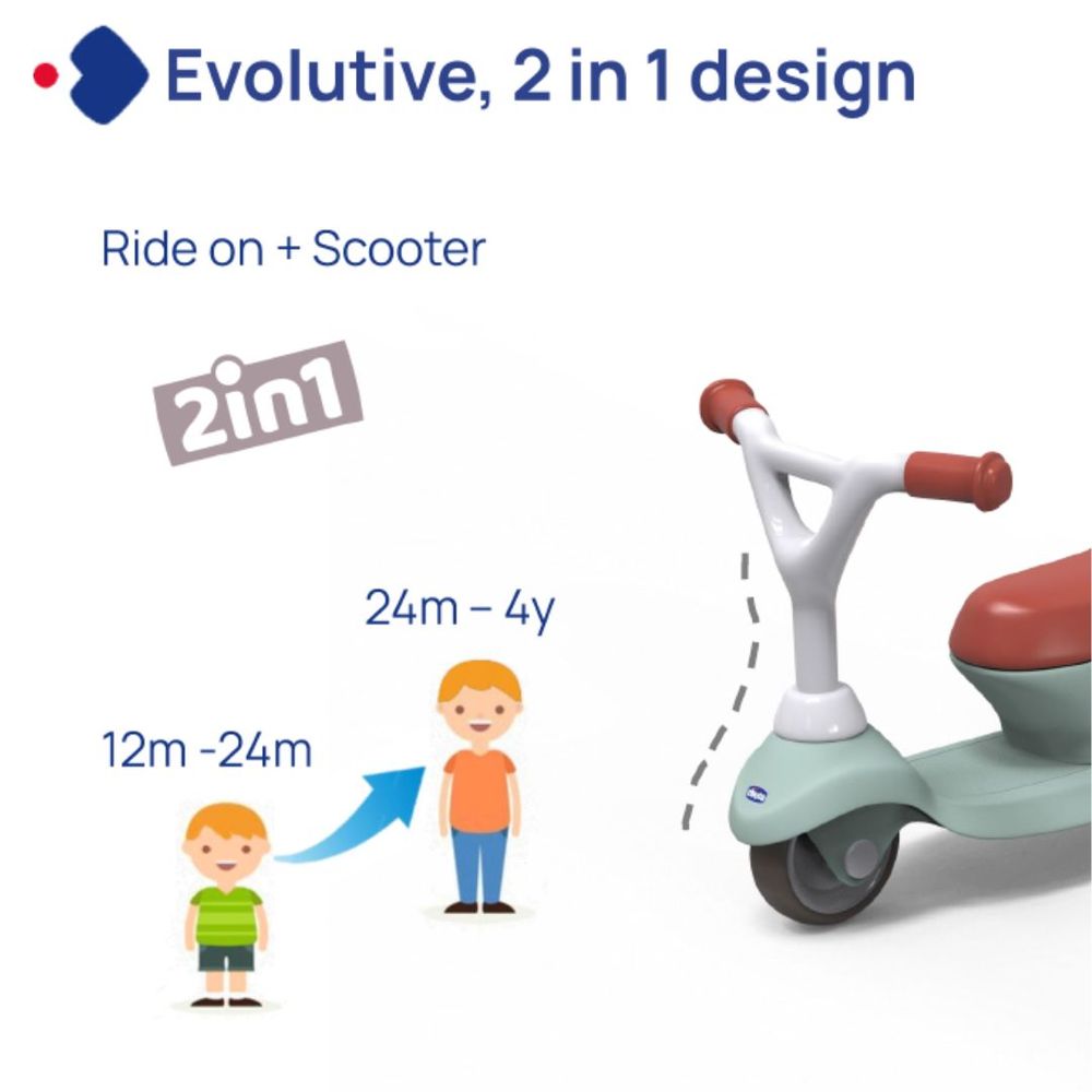 Chicco – 2in1 Evolutive Scooter 1-4y, Multicolor