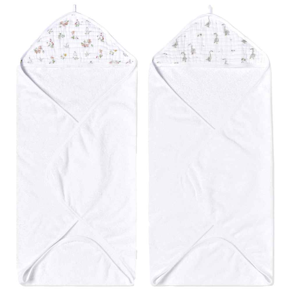 Aden + Anais - Essentials Pack of 2 Hooded Towel - Dino Jungle