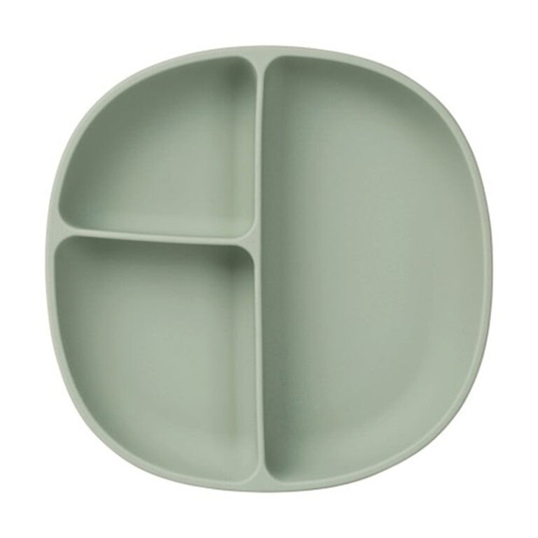 B. Box Silicone Plate With Lid - Sage