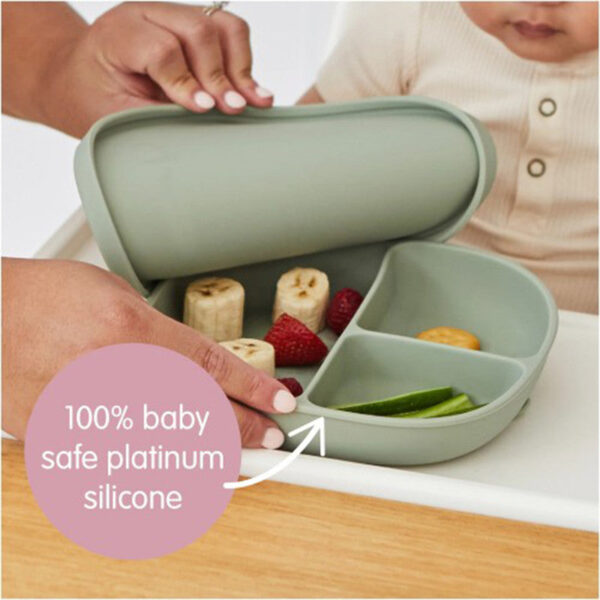B. Box Silicone Plate With Lid – Sage