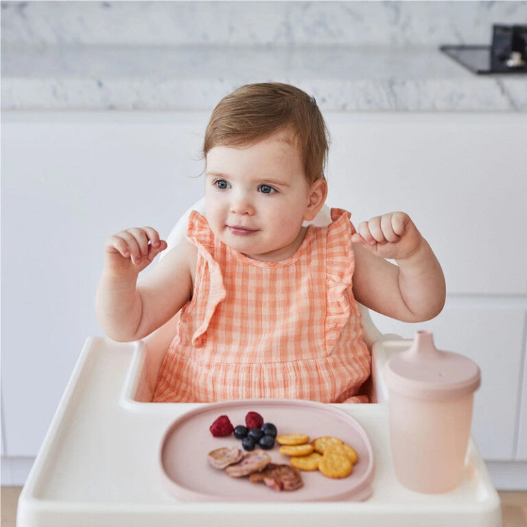 B. Box Silicone Plate With Lid - Blush