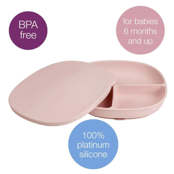 B. Box Silicone Plate With Lid – Blush