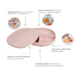 B. Box Silicone Plate With Lid – Blush