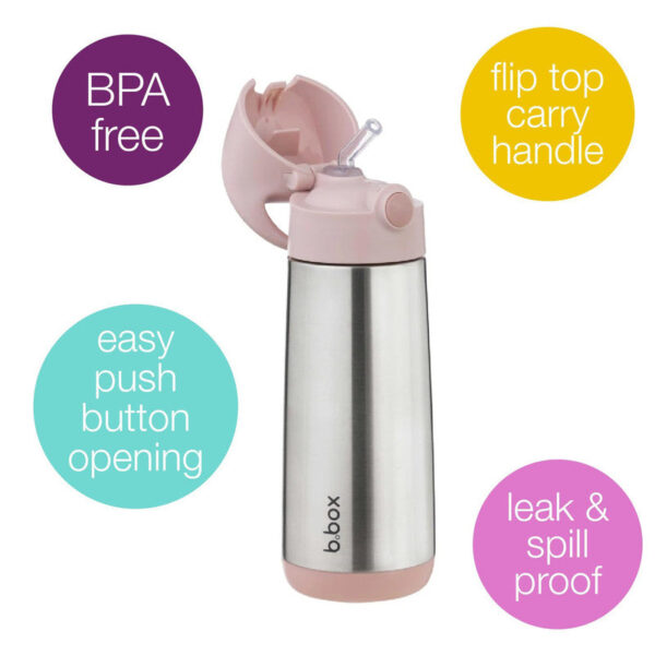 B. Box Insulated Spout Bottle – Blush Crush – 500mL
