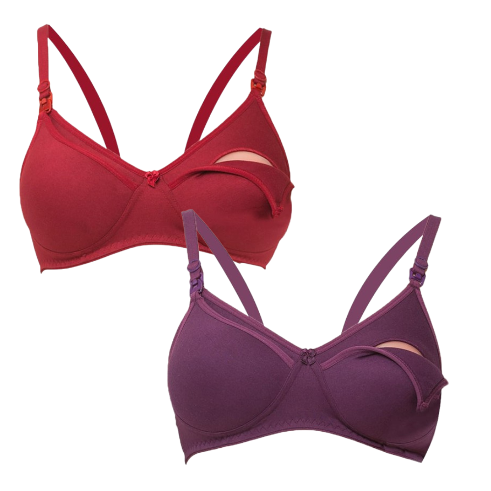 Tummy - Women's Cottom Maternity & Nursing Bra - Pack Of 2 - 38