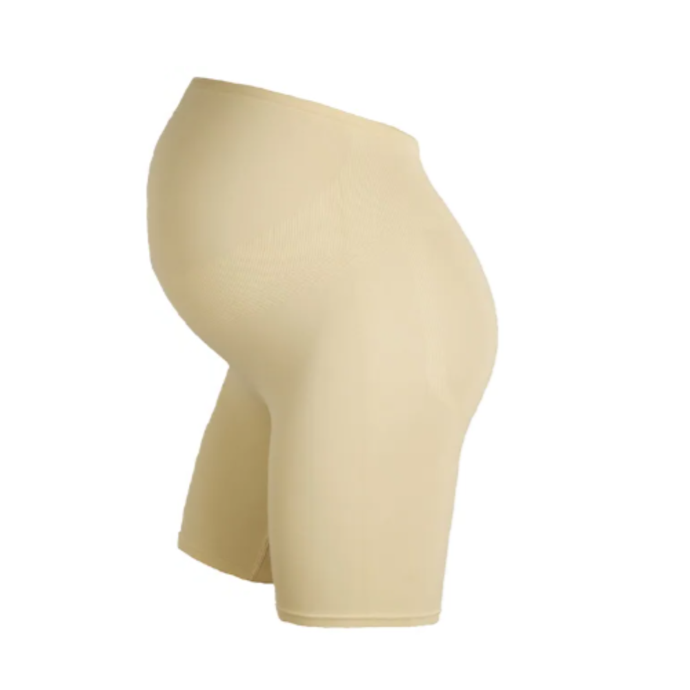 Tummy - 2pc-Set - Over Belly High Waist Maternity Shorts - Beige/Black_M-L