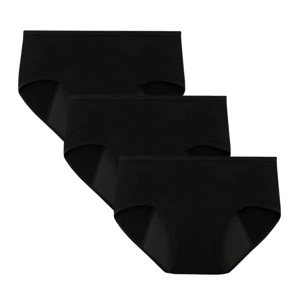 TUMMY - Full Coverage Period Panty - Black - Pack of 3_S