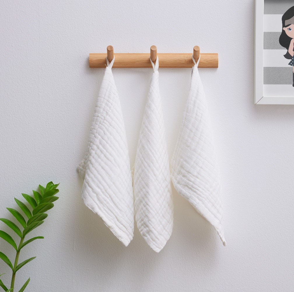 Anvi Baby – Organic Face & Burp Cloth / Towel Pack of 3 – White Crow