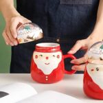 UKR – Christmas Santa Mug with Snow Globe Modern Santa Face