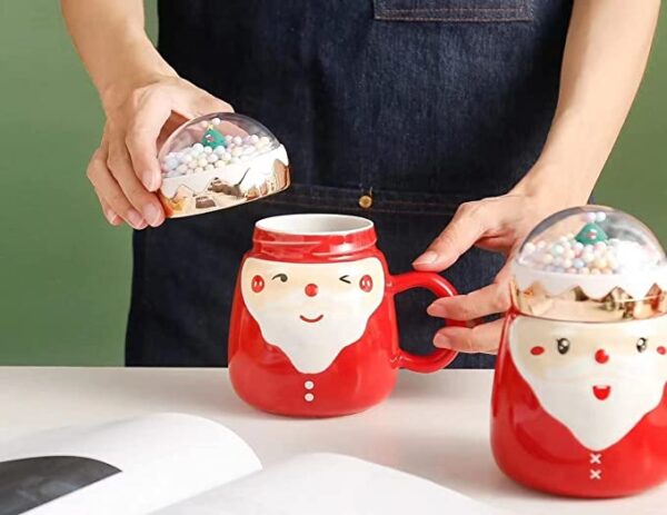 UKR – Christmas Santa Mug with Snow Globe Modern Santa Face