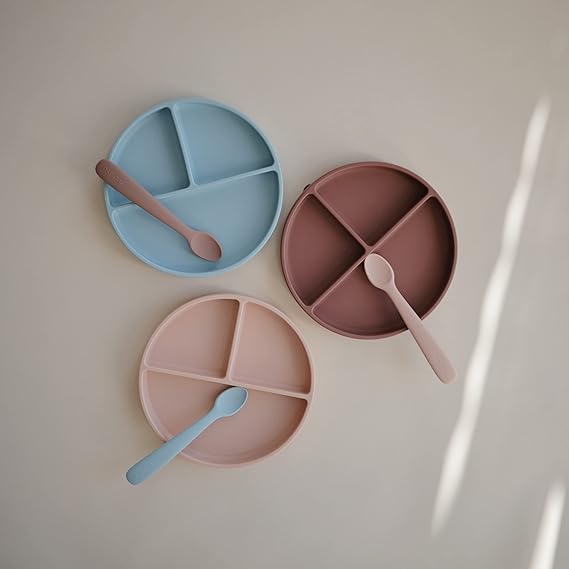 Mushie - Silicone Divided Plate Cloudy Mauve