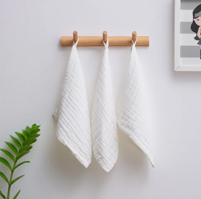 Anvi Baby - Organic Face & Burp Cloth / Towel Pack of 3 - White Crow