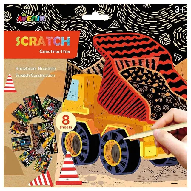 Avenir - Scratch Art Kit – Construction | Unleash Creativity with Vibrant Drawings