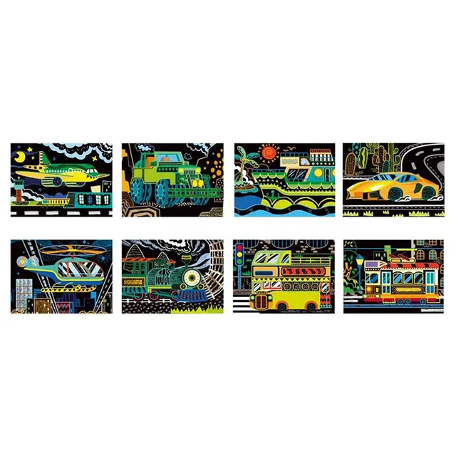 Avenir - Scratch Art Kit – Transportation | Unleash Creativity with Vibrant Drawings