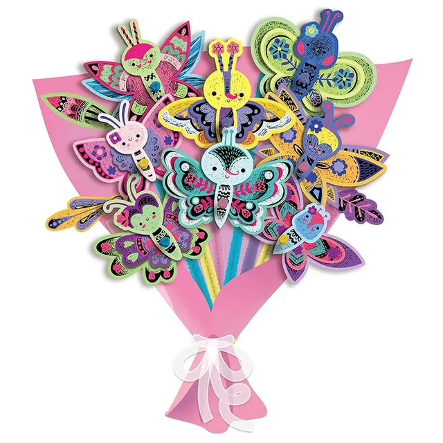 Avenir – Scratch Bouquet Kit – Butterfly | DIY Personalized Art Flowers for Kids