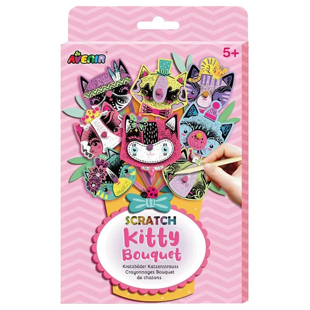 Avenir - Scratch Bouquet Kit – Kitty | Themed Fun! Create Personalized Bouquets with Scratch Sheets