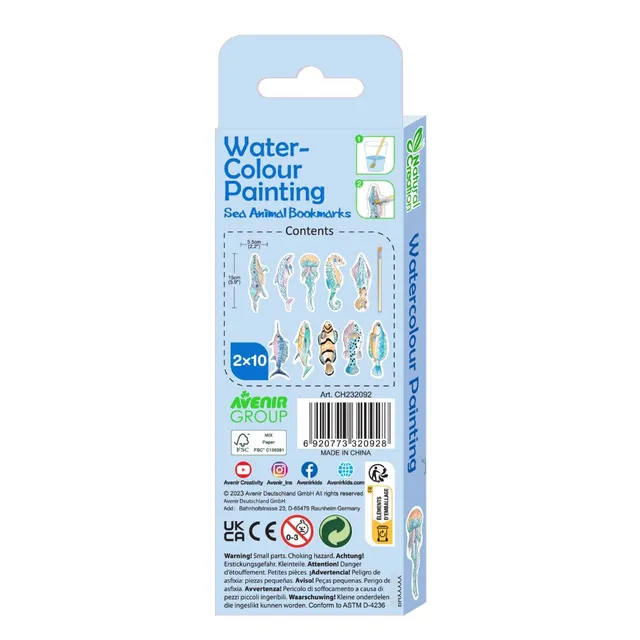 Avenir - Paint by Water - Bookmarks - Sea Animal Multicolour