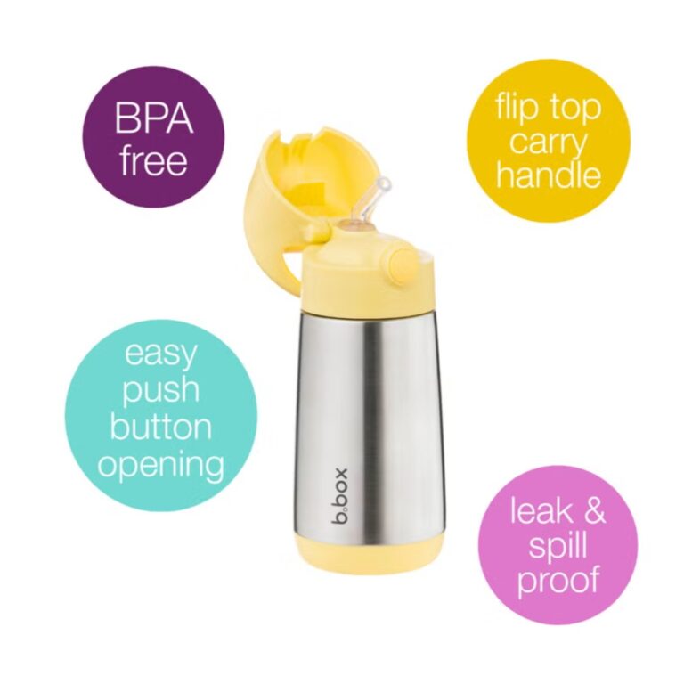 B. Box Insulated Drink Bottle - Lemon Twist - 350mL