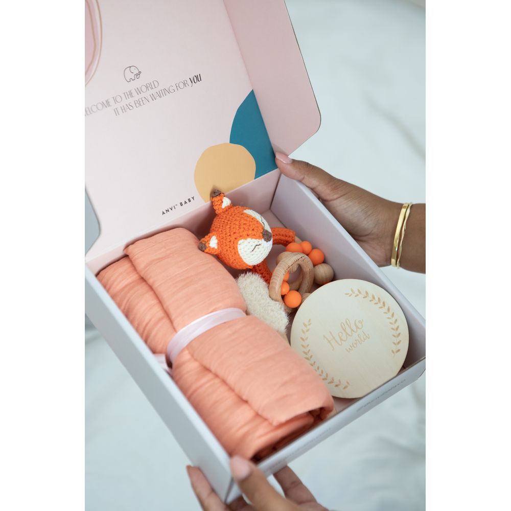 Anvi Baby – 5pc Set – Newborn Gift Set – Fox