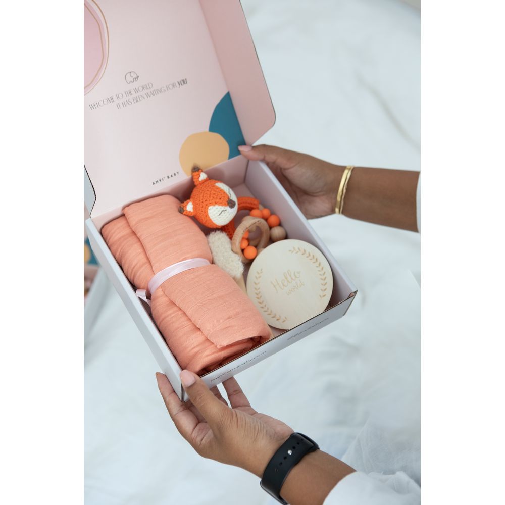 Anvi Baby – 5pc Set – Newborn Gift Set – Fox
