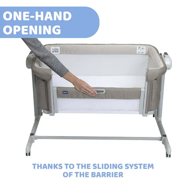 Chicco – Next2Me Magic Evo Co-Sleeping Crib, 0+ Months, Adjustable, Foldable, Wheels with Brakes – Desert Taupe