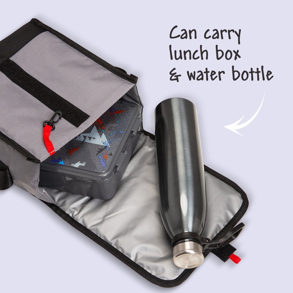 Eazy Kids – Insulated Lunch Bag w/ Jumbo Bento Lunch Box – Midnight Black