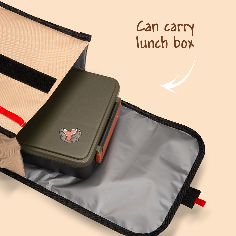 Eazy Kids – Insulated Lunch Bag w/ Jumbo Bento Lunch Box – Ivory